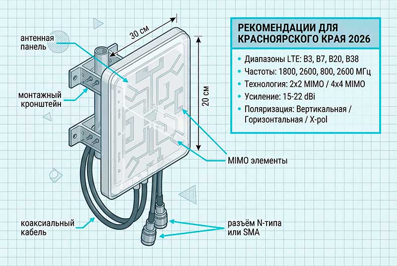 4G антенны: какую выбрать для Красноярского края в 2026 году — Лесосибирск, Енисейск